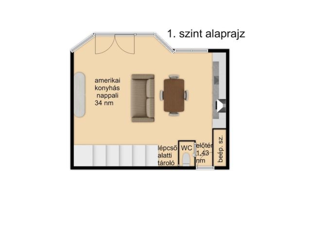 Tágas, napfényes belvárosi lakás